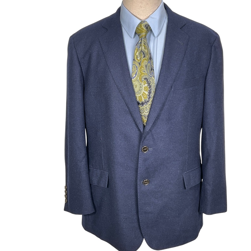 Brooks Brothers 1818 Blazer Men 45R Navy Blue Regent Zelander Rain Loro Piana
